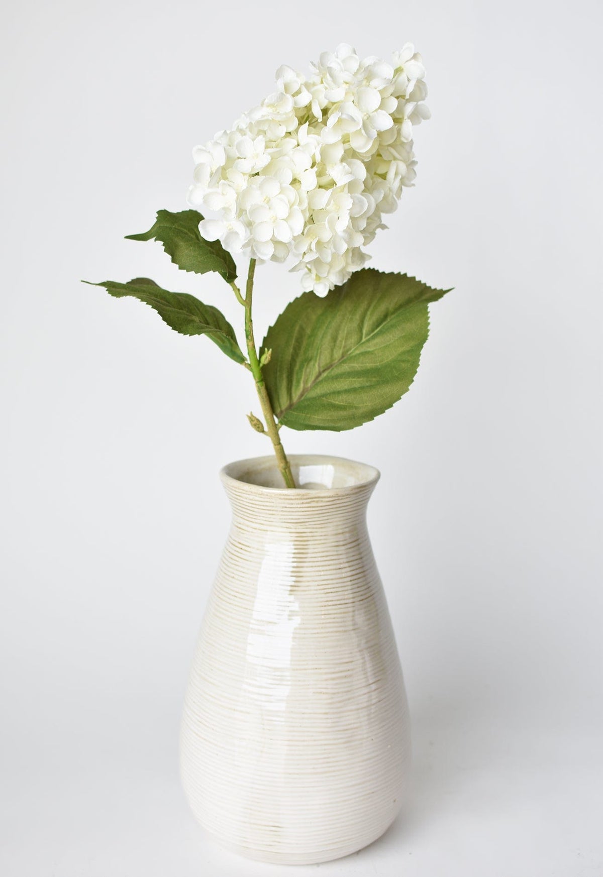 28-Inch White Faux Cone Hydrangea Stem