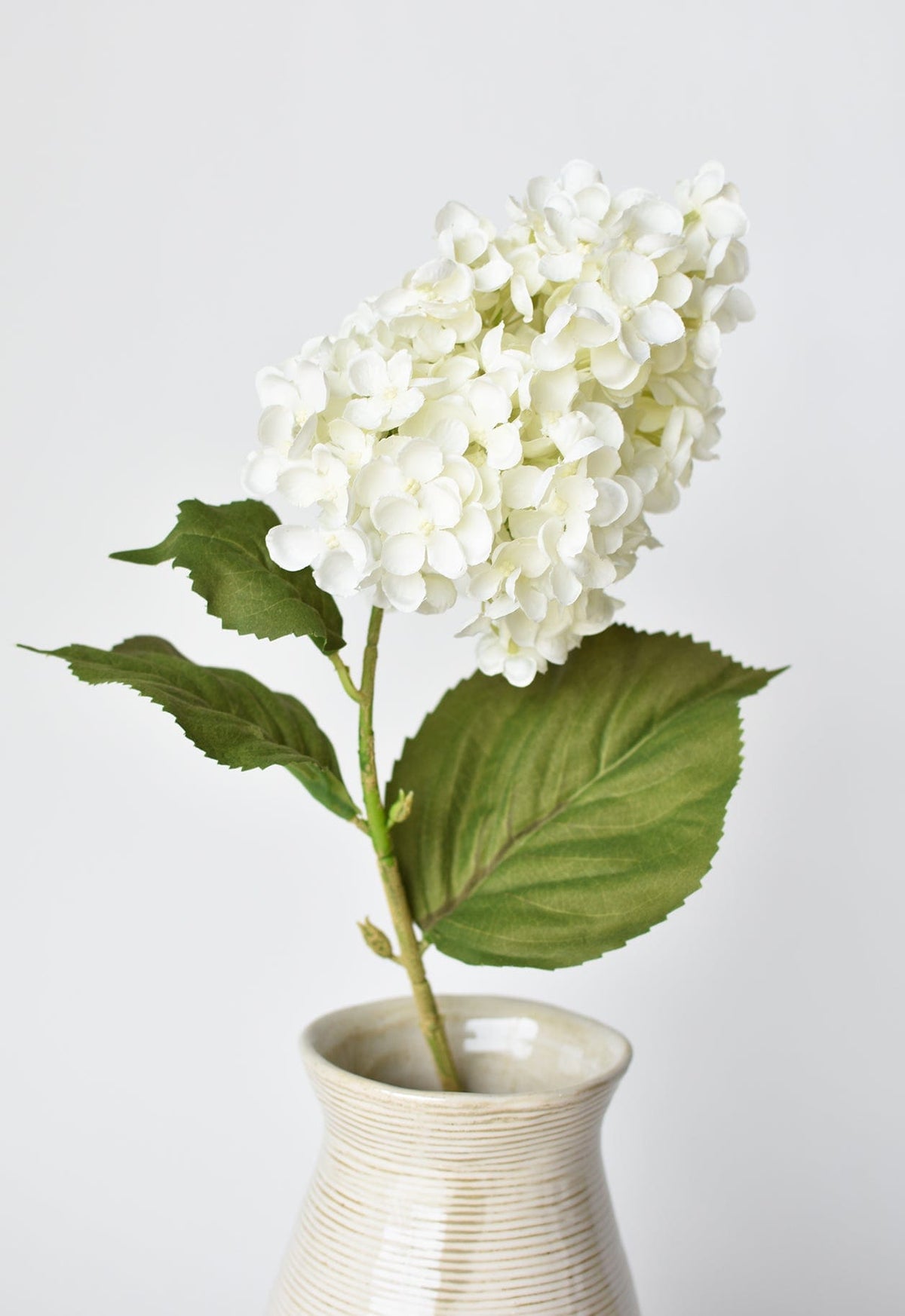 28-Inch White Faux Cone Hydrangea Stem