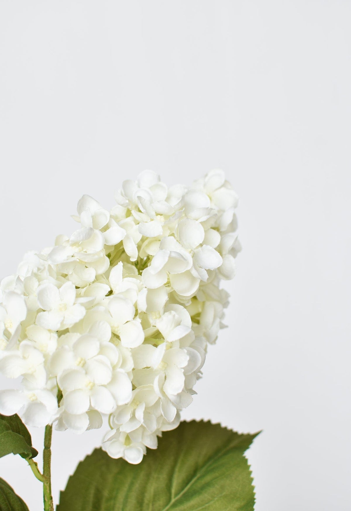 28-Inch White Faux Cone Hydrangea Stem