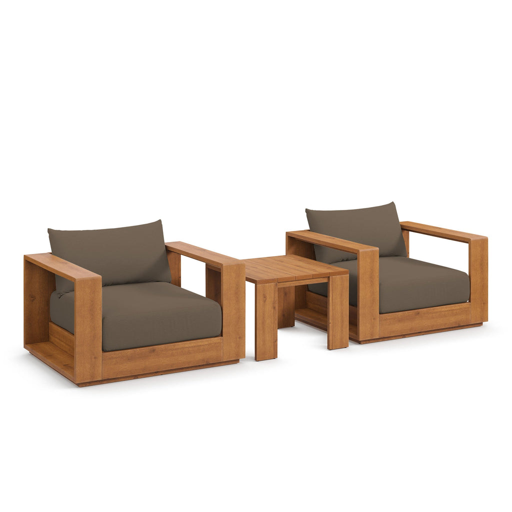 Tahoe 3-Piece Outdoor Patio Acacia Wood Furniture Set by Modway