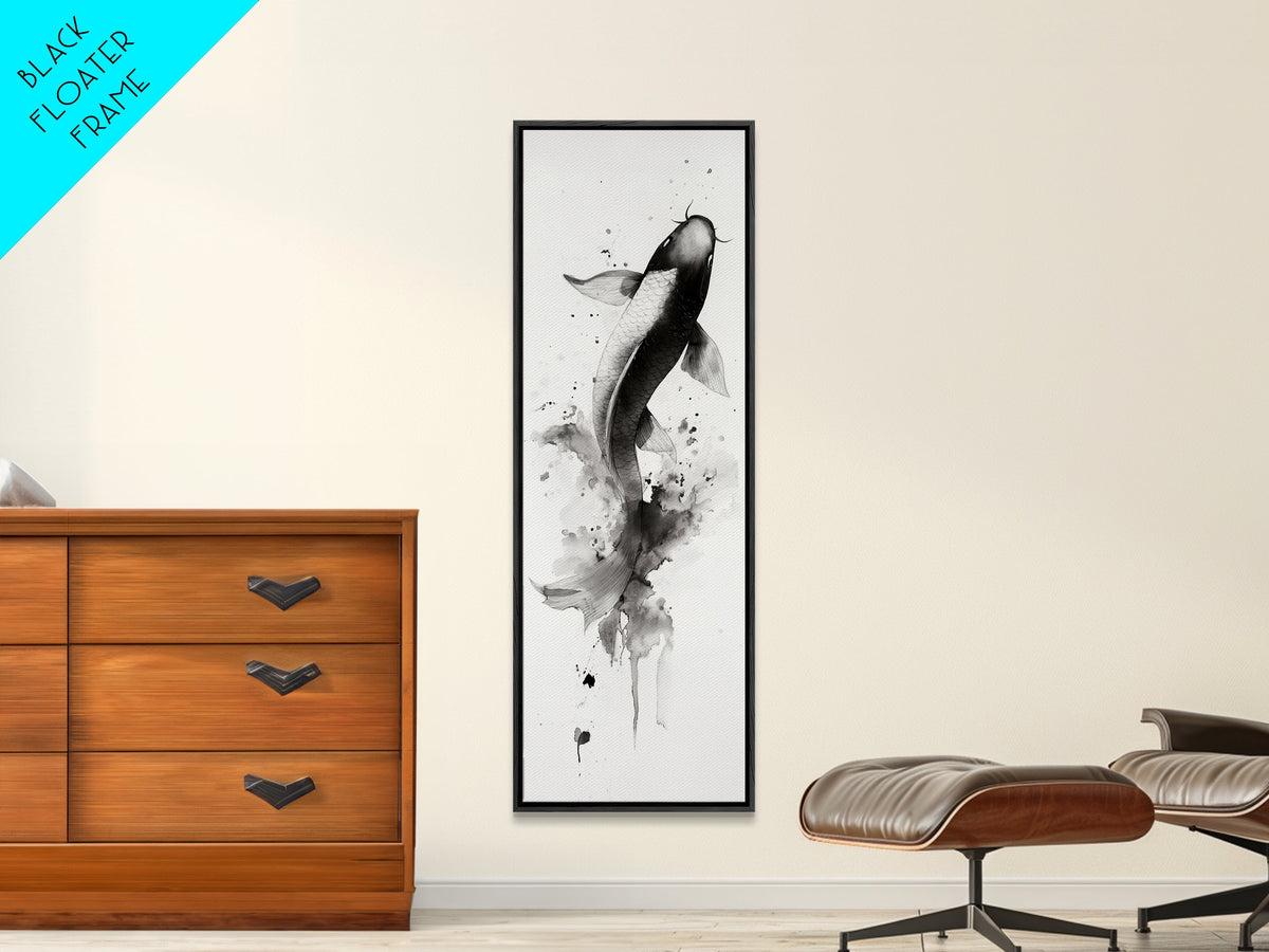 Tall Skinny Koi Fish Painting Print