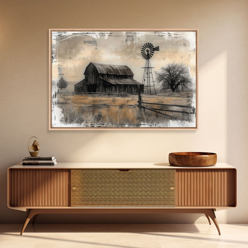 Farmhouse Barn Wall Art Canvas Print Painting Metal Art Vintage Decor Country Art