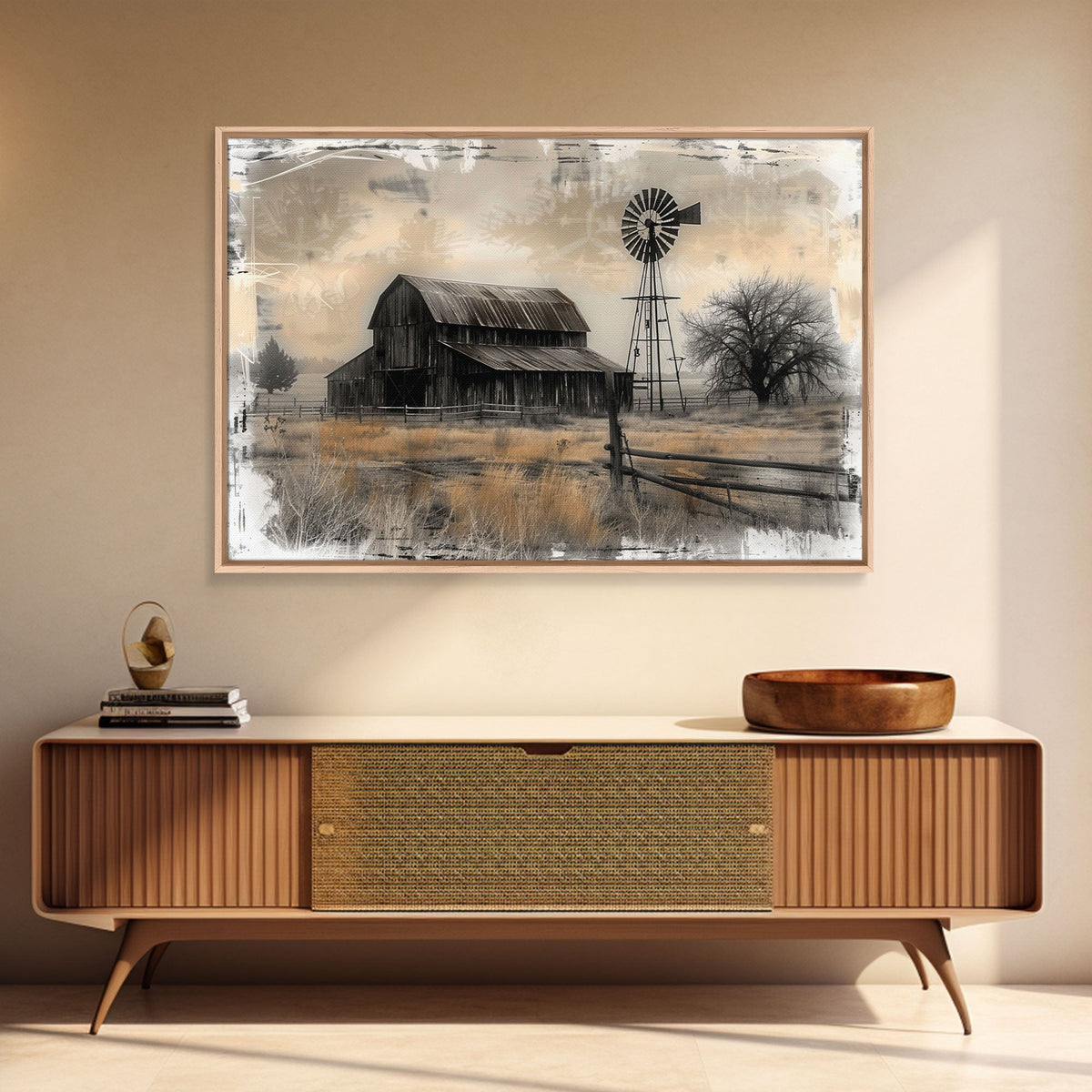 Farmhouse Barn Wall Art Canvas Print Painting Metal Art Vintage Decor Country Art