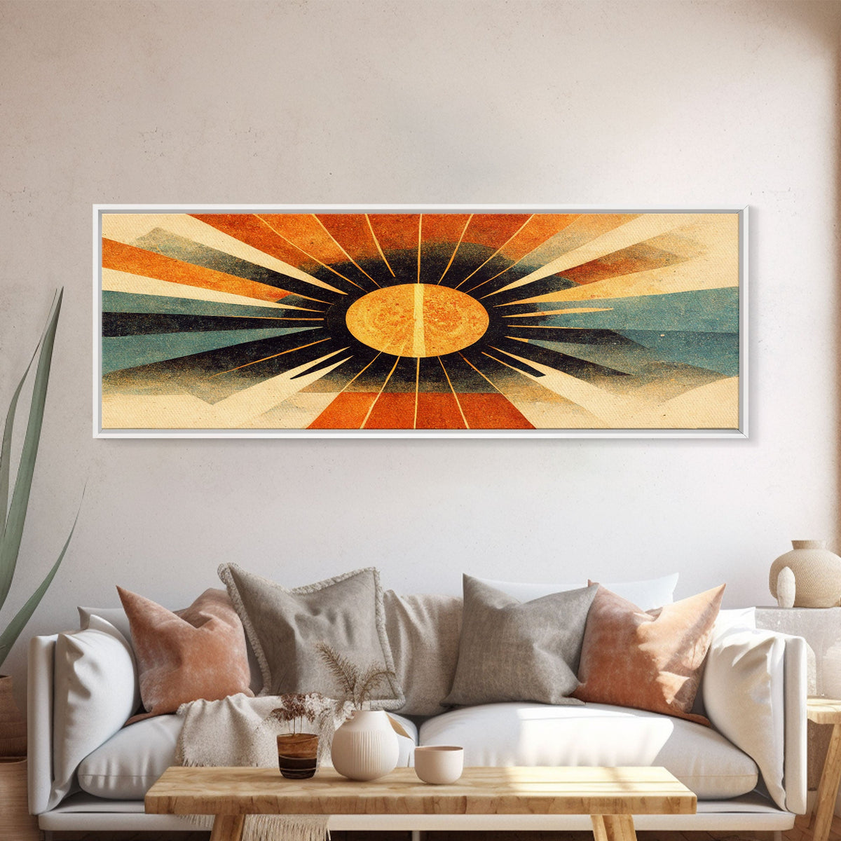 Sunset Art Deco Sunburst Wall Art