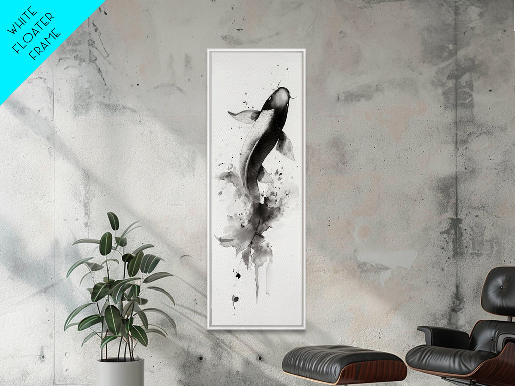 Tall Skinny Koi Fish Painting Print