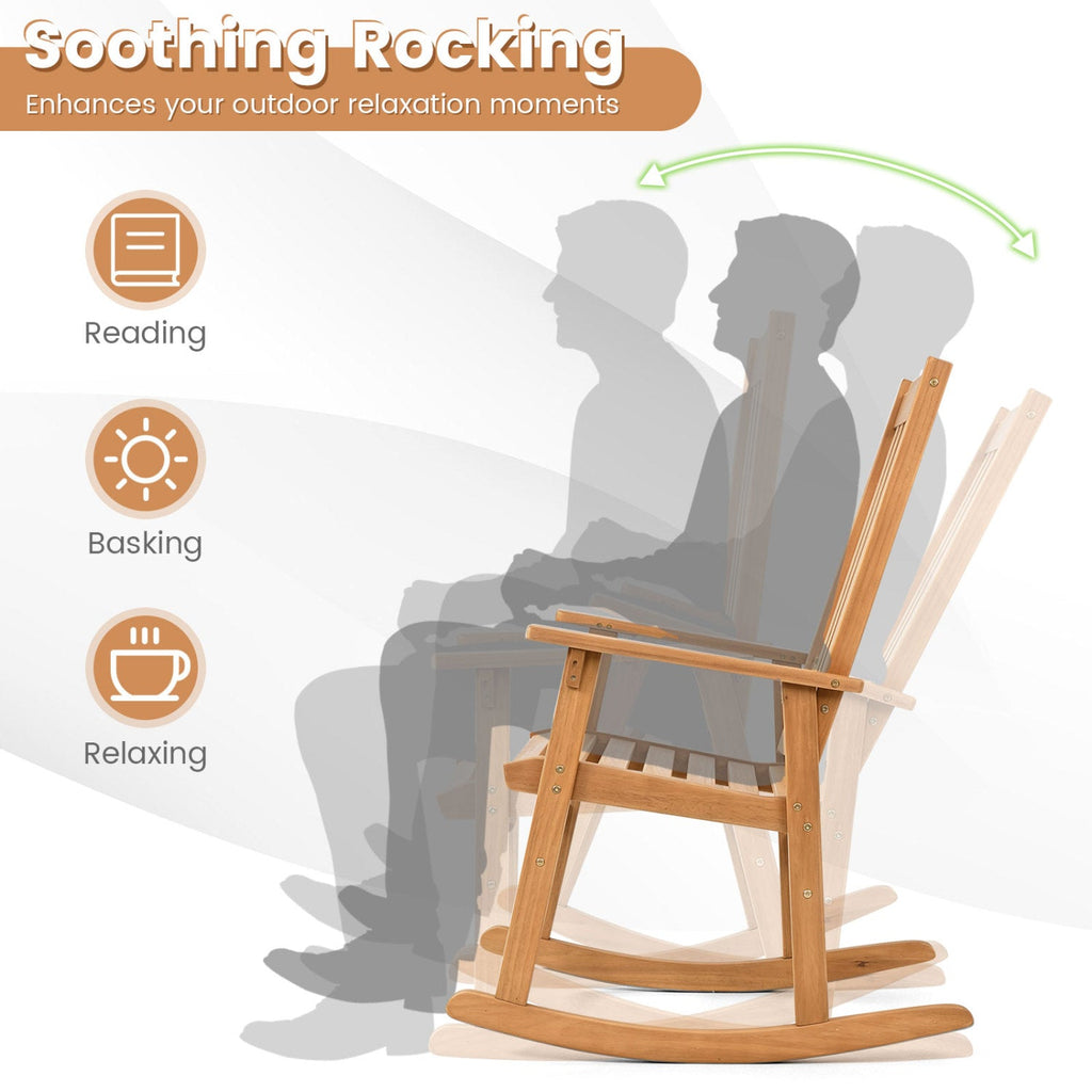 Acacia Wood Patio Rocking Chair