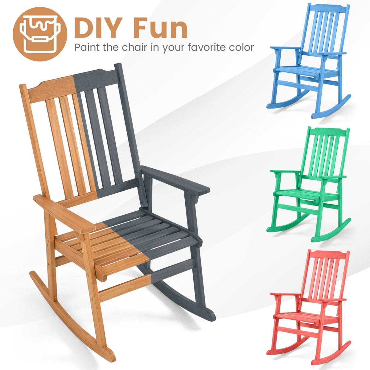 Acacia Wood Patio Rocking Chair