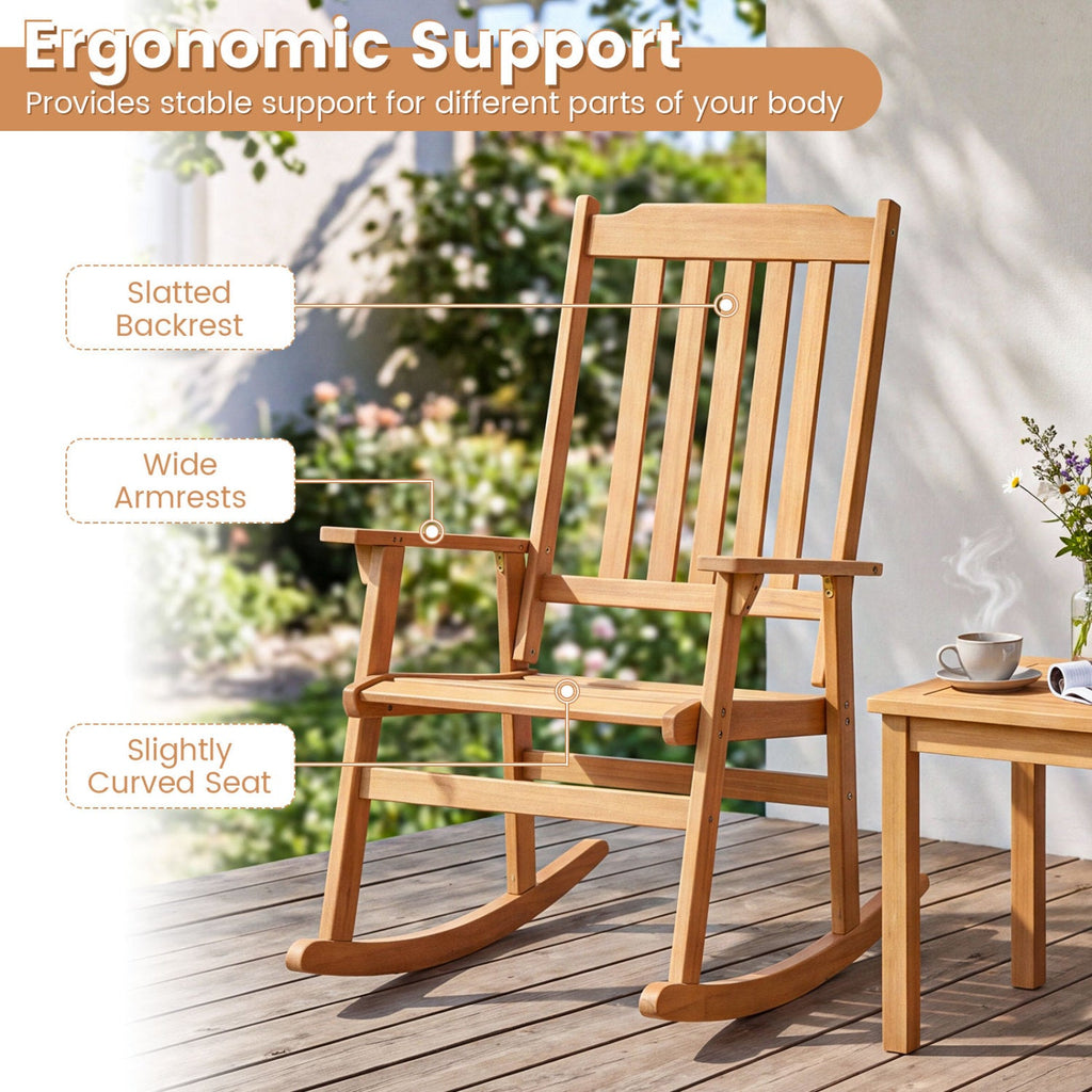 Acacia Wood Patio Rocking Chair