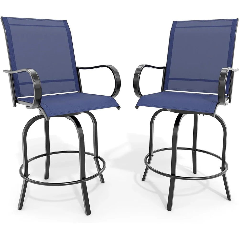 Set Of 2 All-Weather Swivel Bar Stools