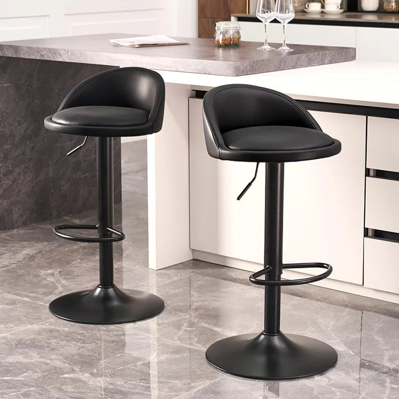 Vintage Swivel High Kitchen Island Counter Stools Chairs Velvet Padded Home Bar