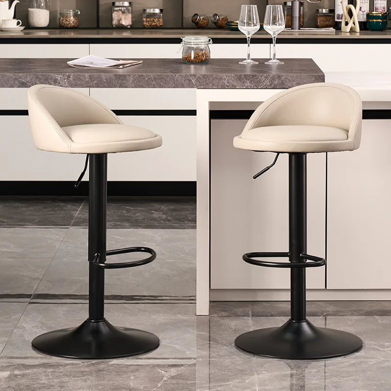 Vintage Swivel High Kitchen Island Counter Stools Chairs Velvet Padded Home Bar