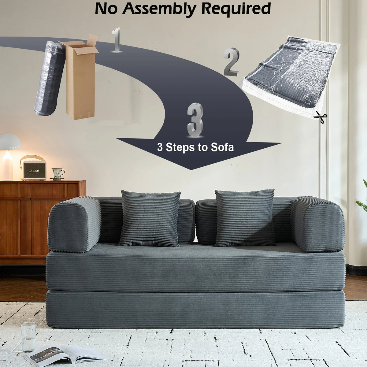 79" Folding Convertible Sofa Bed