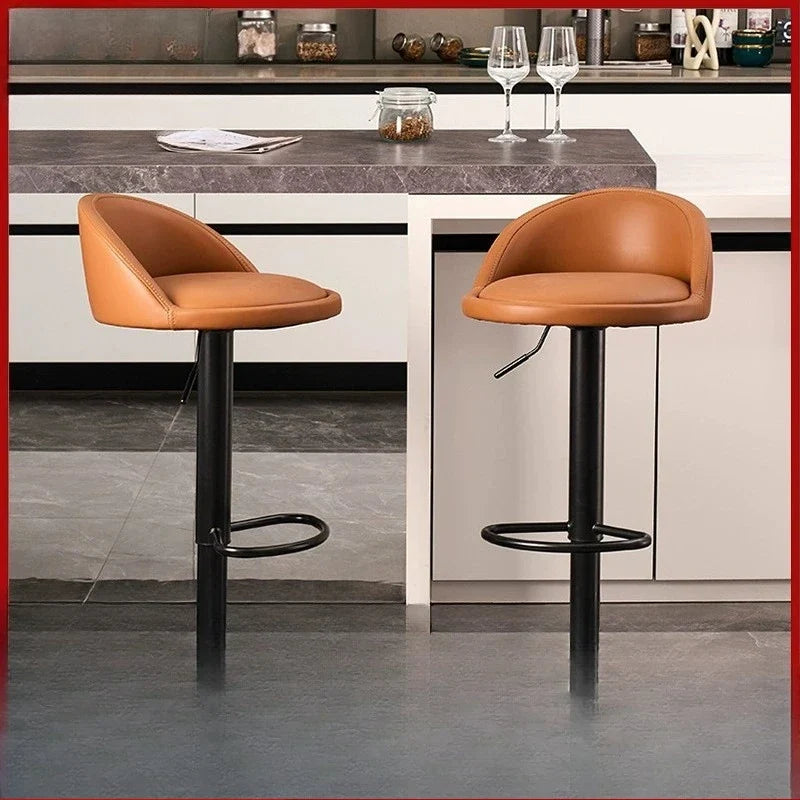 Vintage Swivel High Kitchen Island Counter Stools Chairs Velvet Padded Home Bar