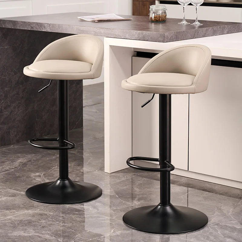 Vintage Swivel High Kitchen Island Counter Stools Chairs Velvet Padded Home Bar