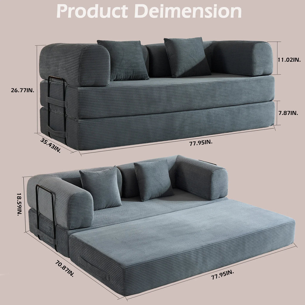 79" Folding Convertible Sofa Bed