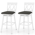 Set of 2 Swivel Bar Stools Counter Height Barstools with Backrest Upholstered Seat