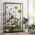 Metal & Wood Plant Stand with 10 Hooks