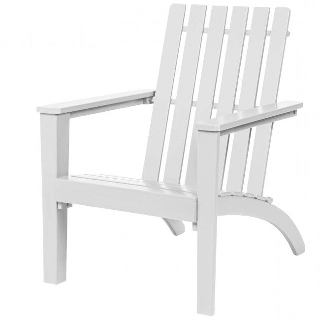 White Acacia Wood Adirondack Lounge Chair