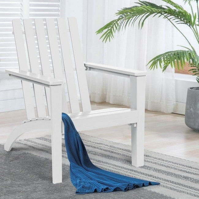 White Acacia Wood Adirondack Lounge Chair