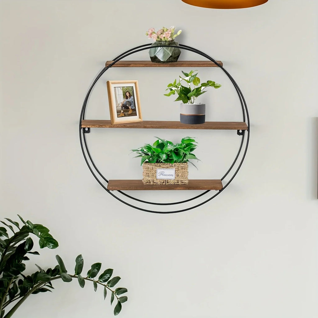 3-Tier Floating Wood Wall Shelf