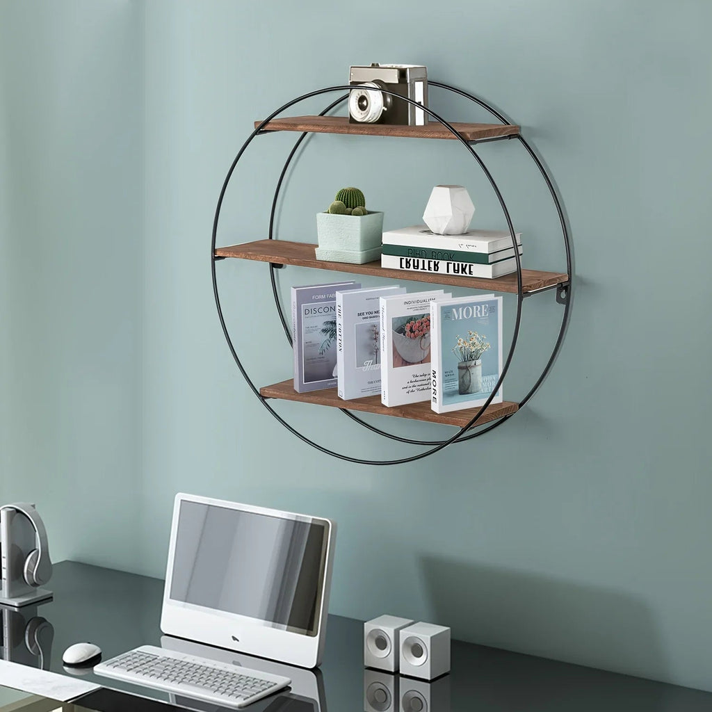 3-Tier Floating Wood Wall Shelf
