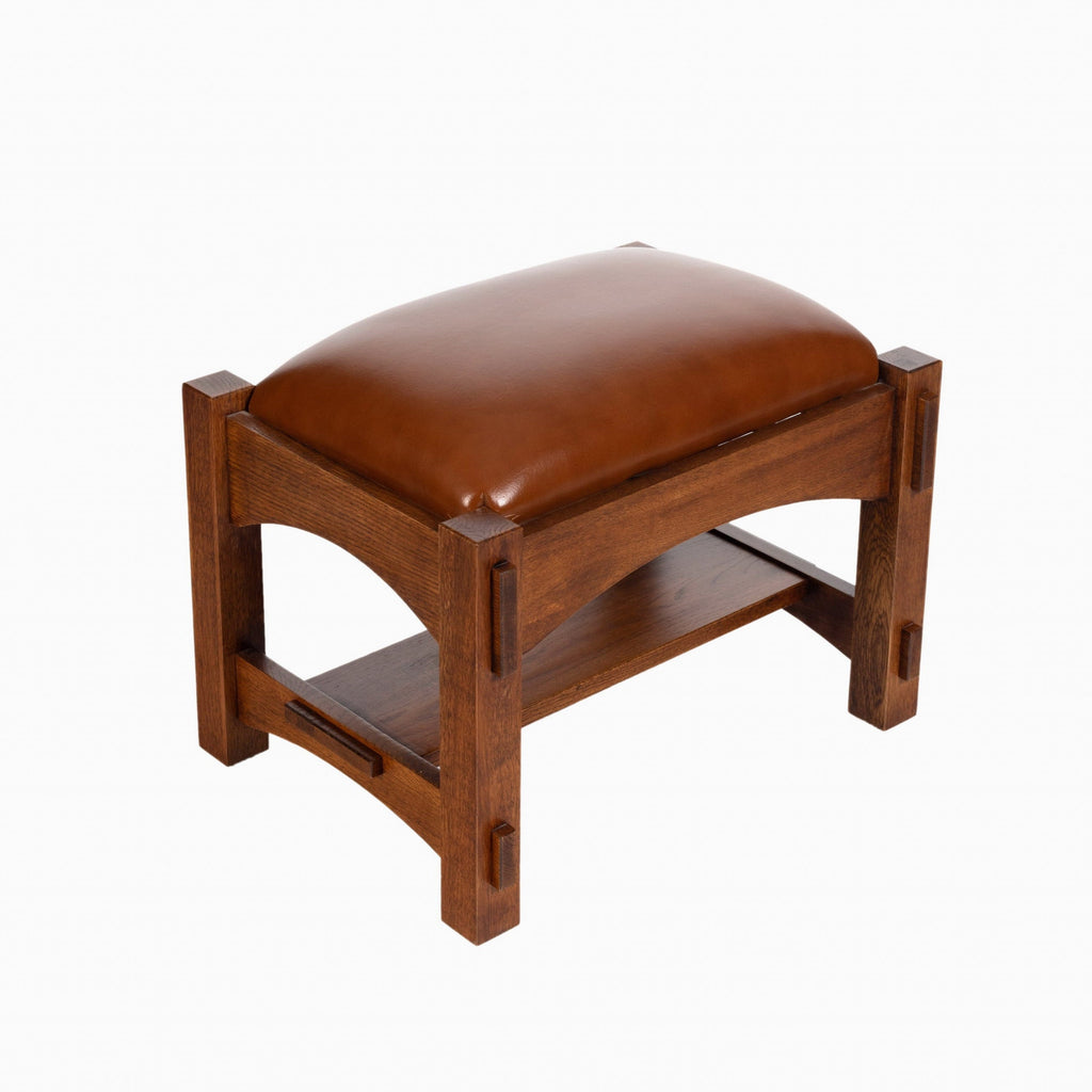 Russet Brown Craftsman Leather & Oak Armchair