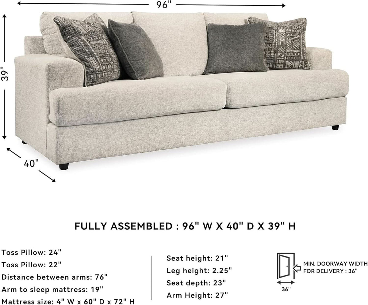Soletren White Chenille Queen Sleeper Sofa
