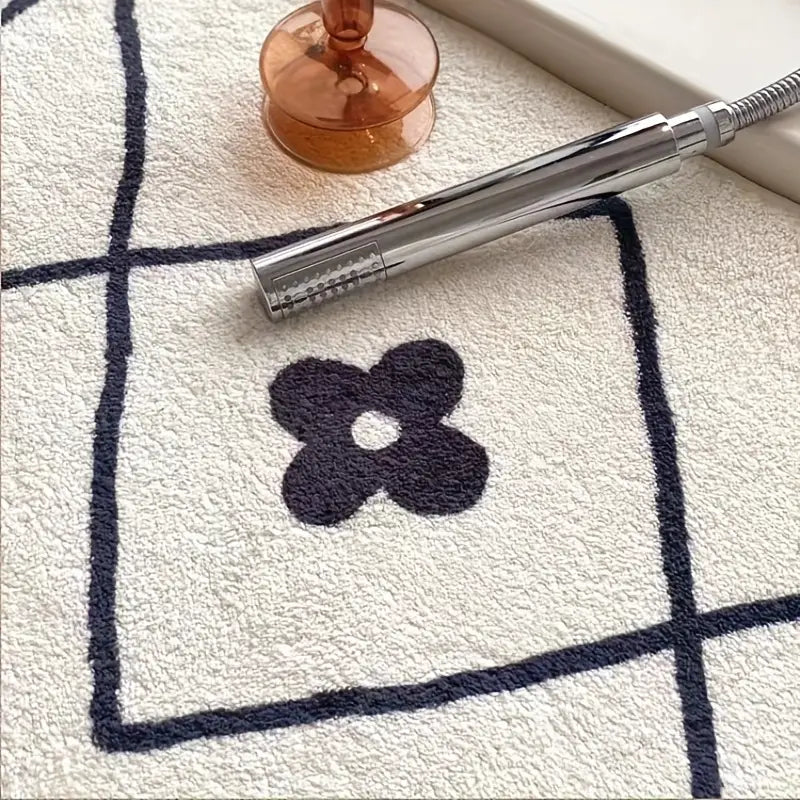 Cashmere Print Non-slip Flower Bathroom Floor Mat (1pc)