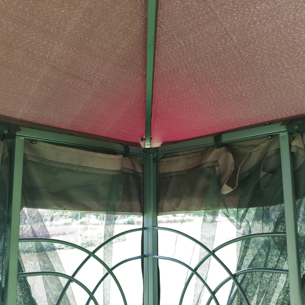 13 0 Outdoor Patio Gazebo Canopy Tent With Ventilated Double Roof And Mosquito Net
