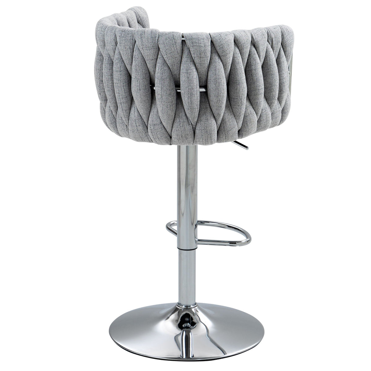 360 Degree Swivel Bar Stools Adjustable Counter Height Bar Chairs With Woven Back &