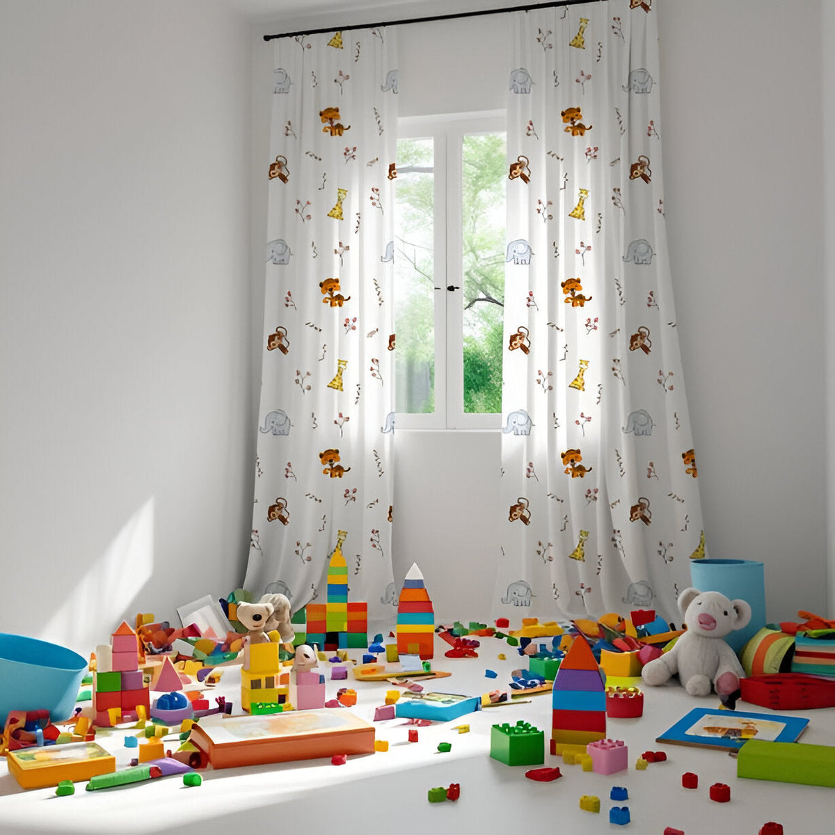 Animal-Themed Baby Room Curtain