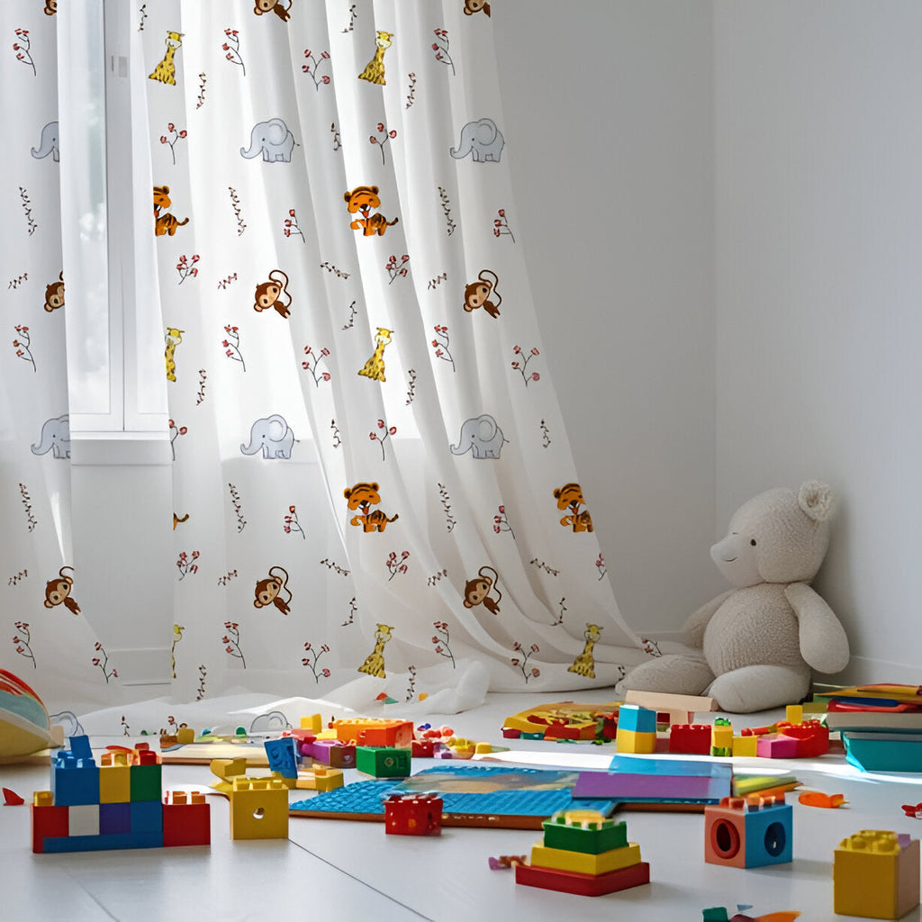 Animal-Themed Baby Room Curtain