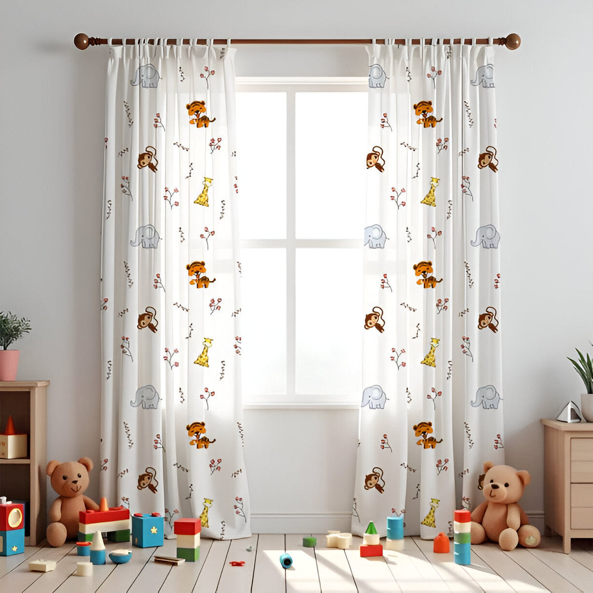 Animal-Themed Baby Room Curtain
