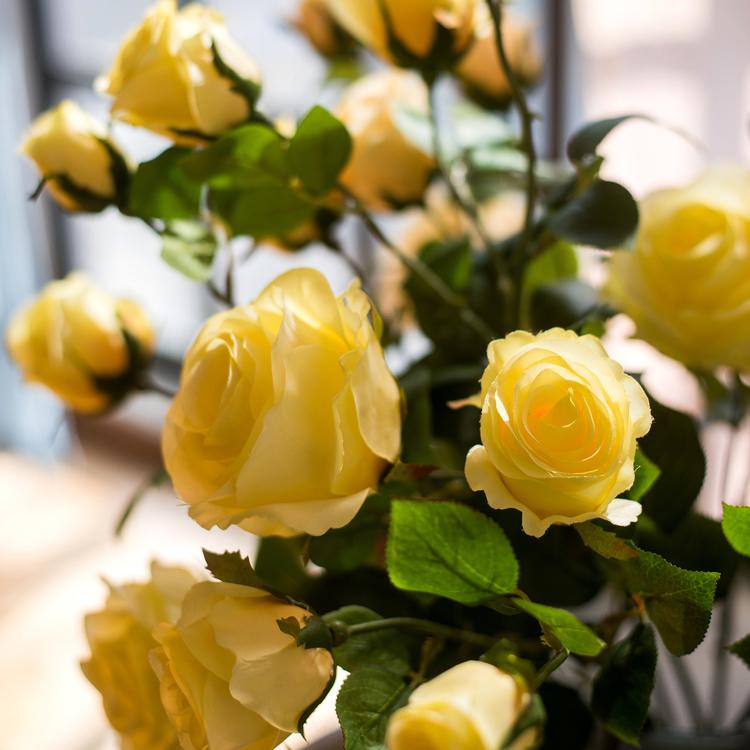 31-Inch Yellow Faux Rose Stem