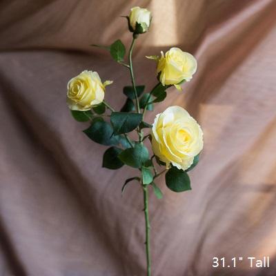 31-Inch Yellow Faux Rose Stem