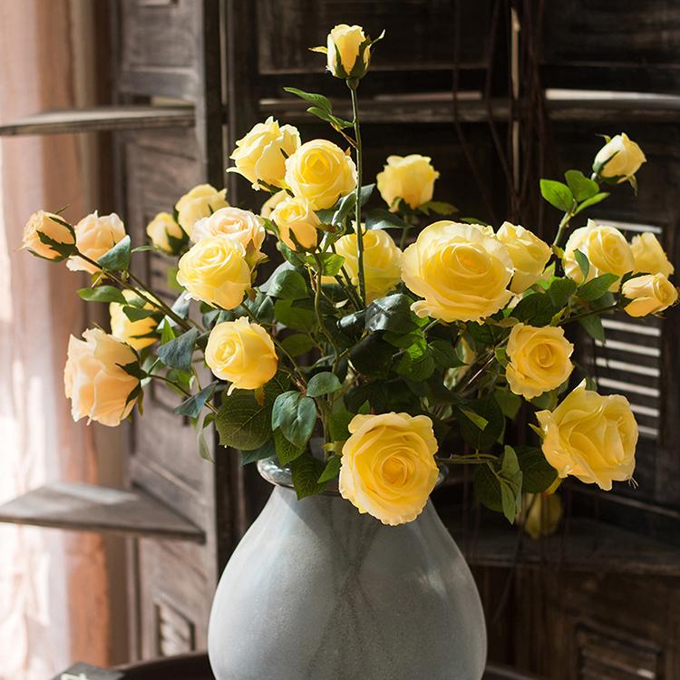 31-Inch Yellow Faux Rose Stem