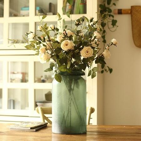 39-Inch White Faux Rose Stem