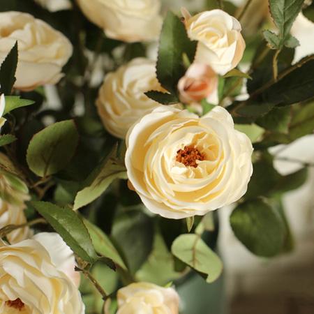 39-Inch White Faux Rose Stem