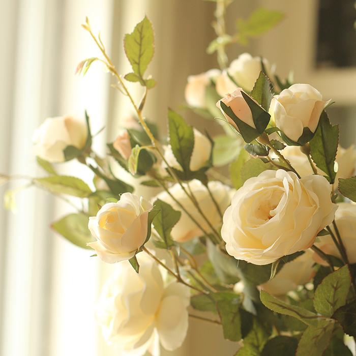 39-Inch White Faux Rose Stem