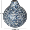 Blue Mother-of-Pearl Mosaic Vase