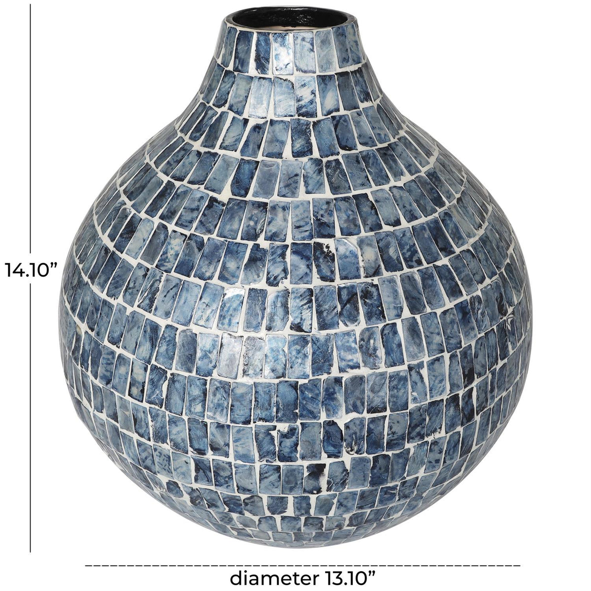 Blue Mother-of-Pearl Mosaic Vase