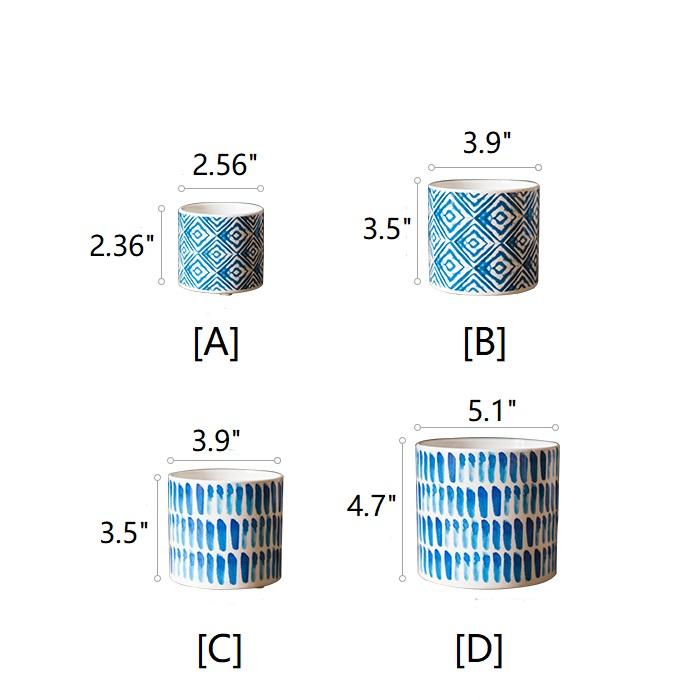 Blue Print Ceramic Planter Vase