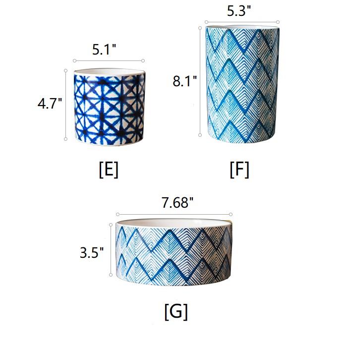 Blue Print Ceramic Planter Vase