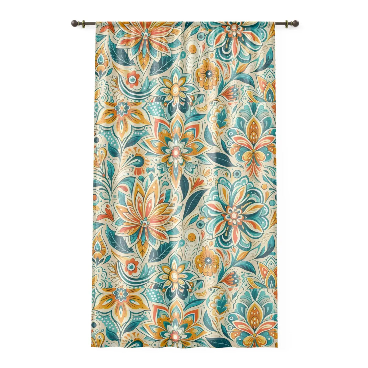 Floral Polyester Window Curtain