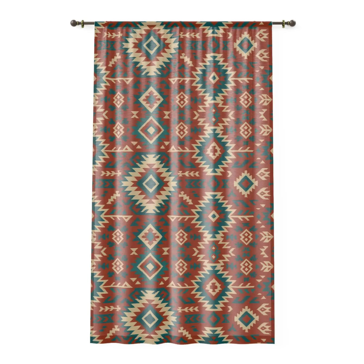 Tribal Print Sheer Curtain Panel