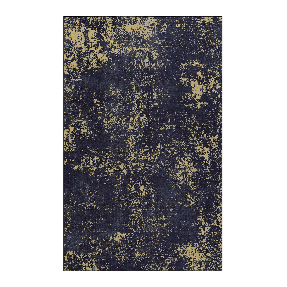 Naar Maval Collection Black/Gold Abstract Washable Area Rug