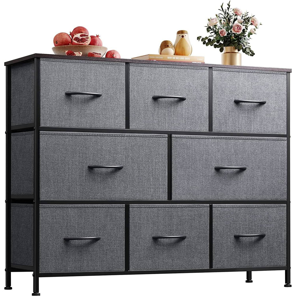 8-Drawer Fabric Dresser TV Stand