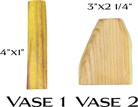 Set of Hand-Carved Wood Vases