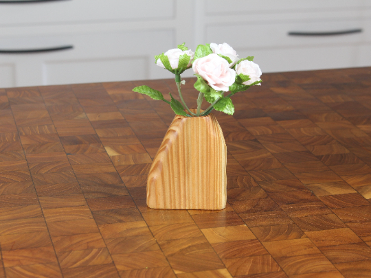 Set of Hand-Carved Wood Vases