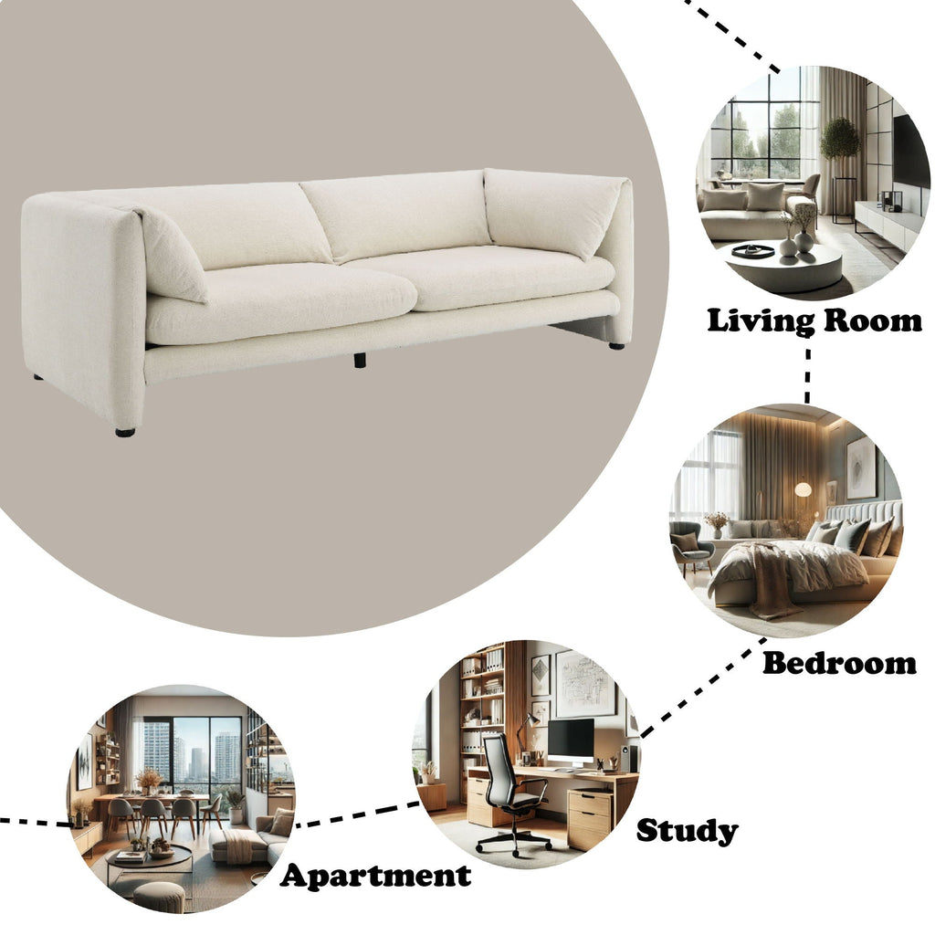 Jaeda Beige Bouclé Sofa